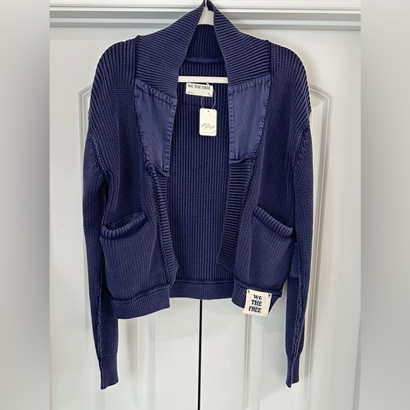 NWT Free People We The Free Worn Thru Surplus Cardi - Eclipse - Picture 5 of 9